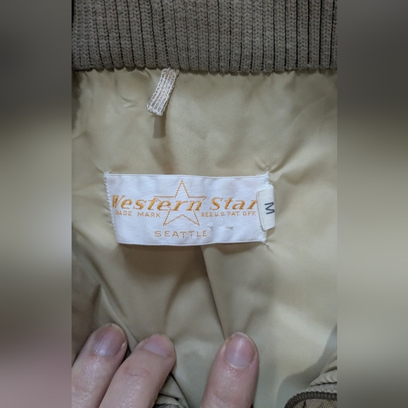 Vintage 1980s Western Star Seattle Women's Tan Bomber Jacket Medium Size Short - Picture 6 of 7